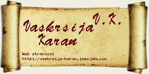 Vaskrsija Karan vizit kartica